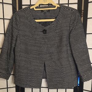 Talbots Black and White Patterned Blazer